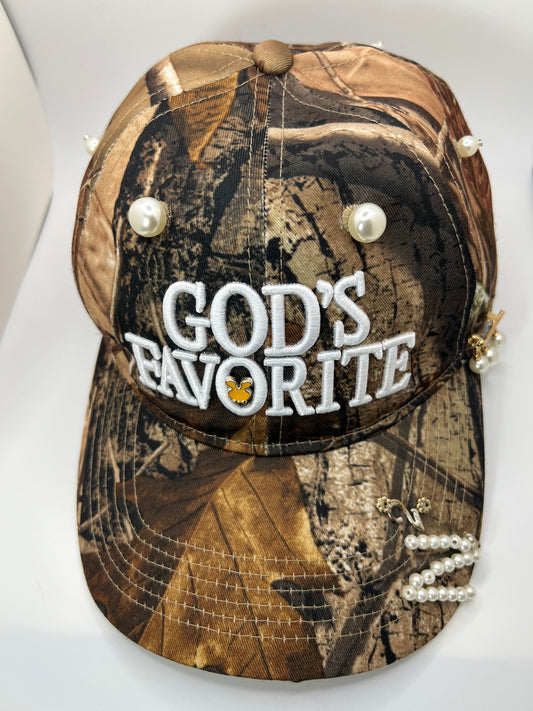 God's Favorite Pearl Charm Camo Hat