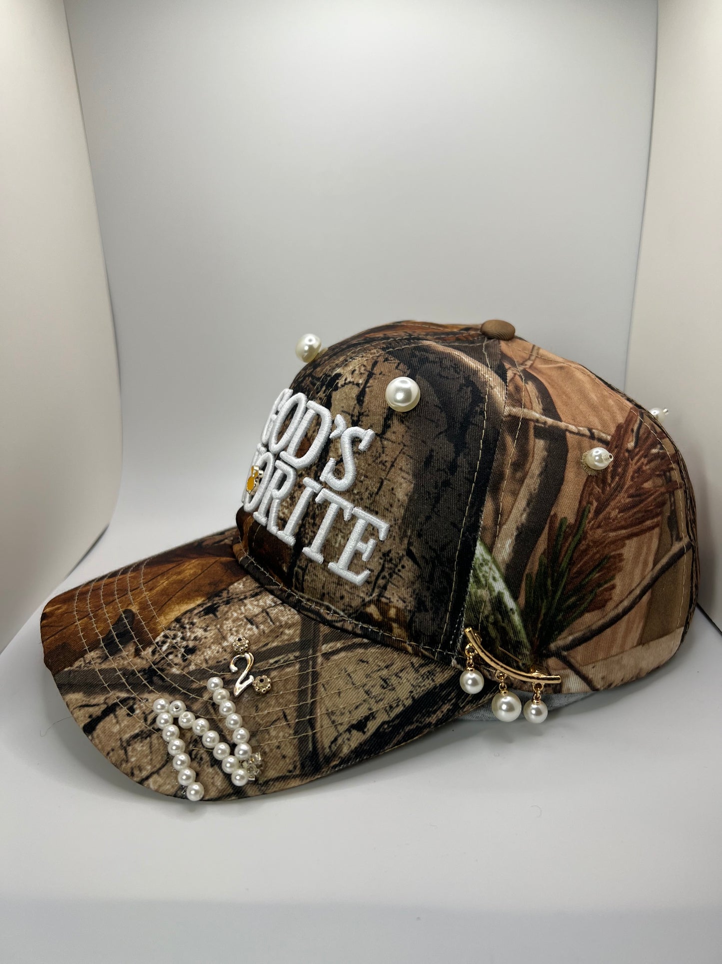 God's Favorite Pearl Charm Camo Hat