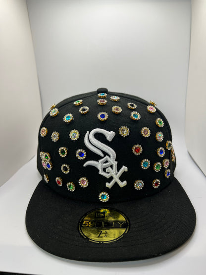 Black Sox Rhinestone Charm Hat