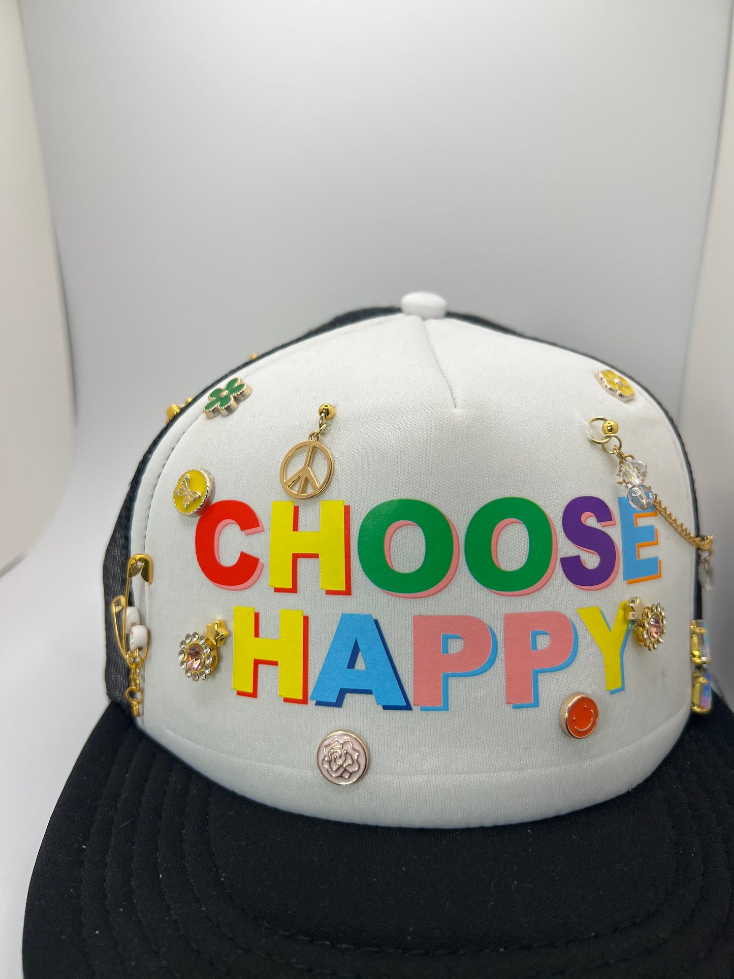 Choose Happy Junk Charm Trucker Hat