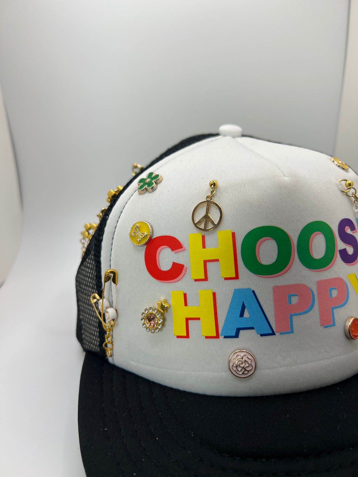 Choose Happy Junk Charm Trucker Hat