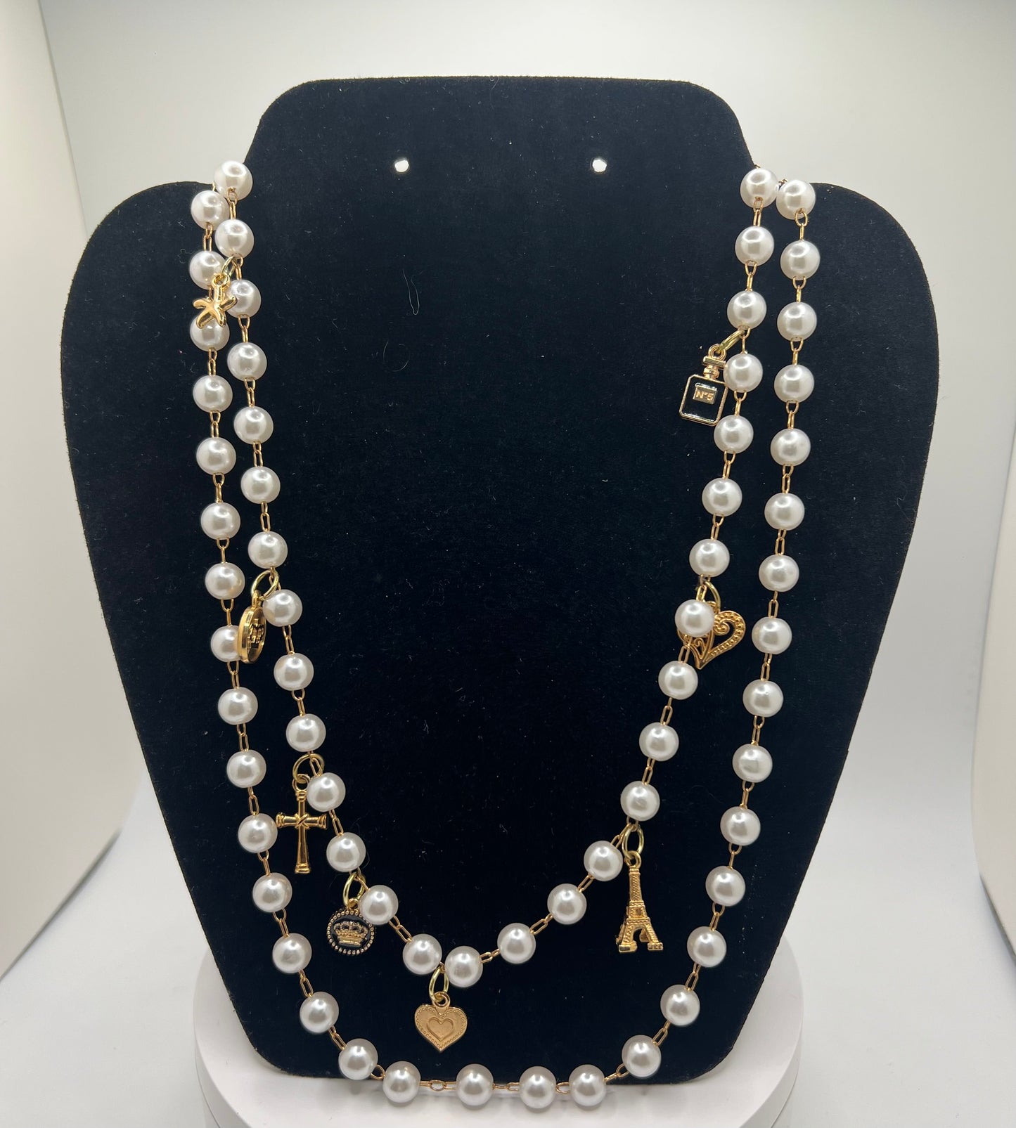 Parisian Pearl Charm Necklace