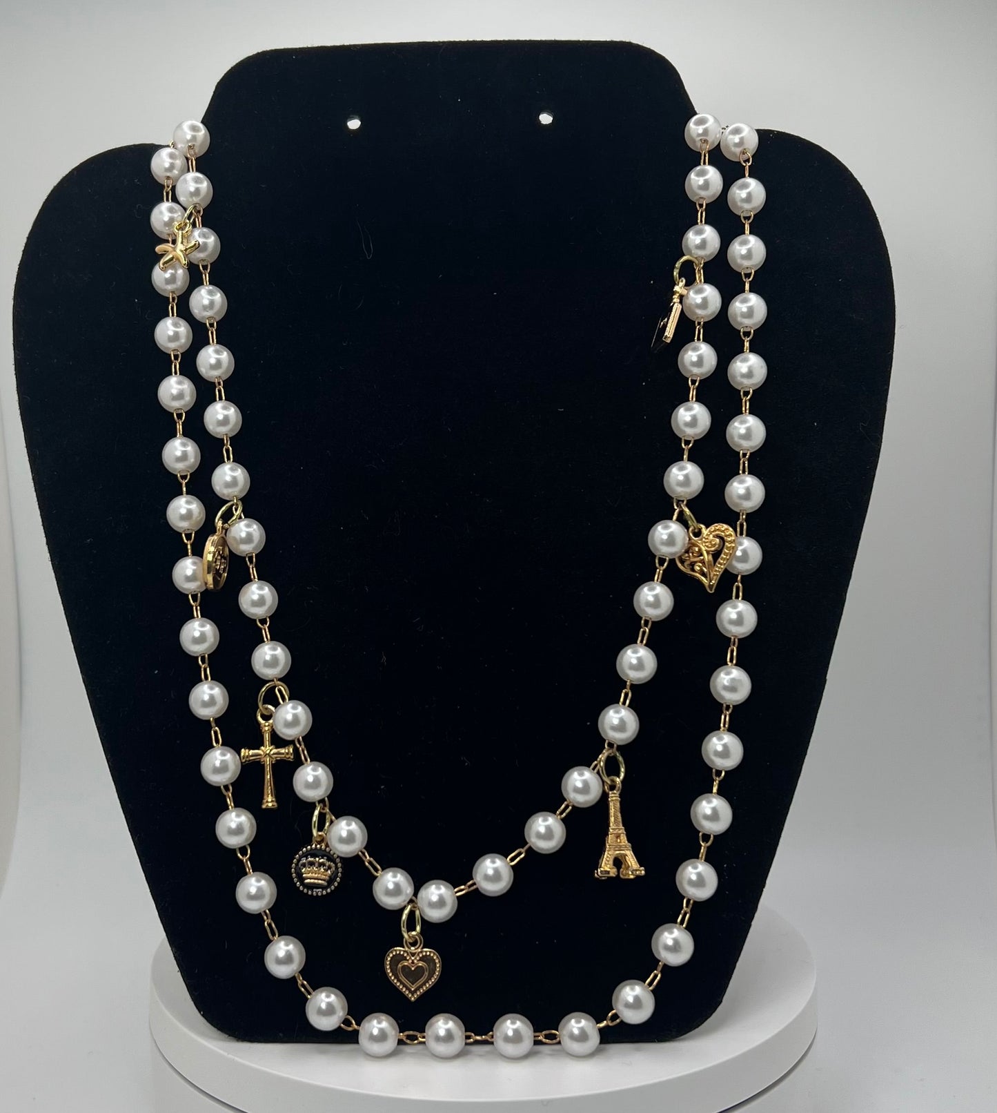 Parisian Pearl Charm Necklace