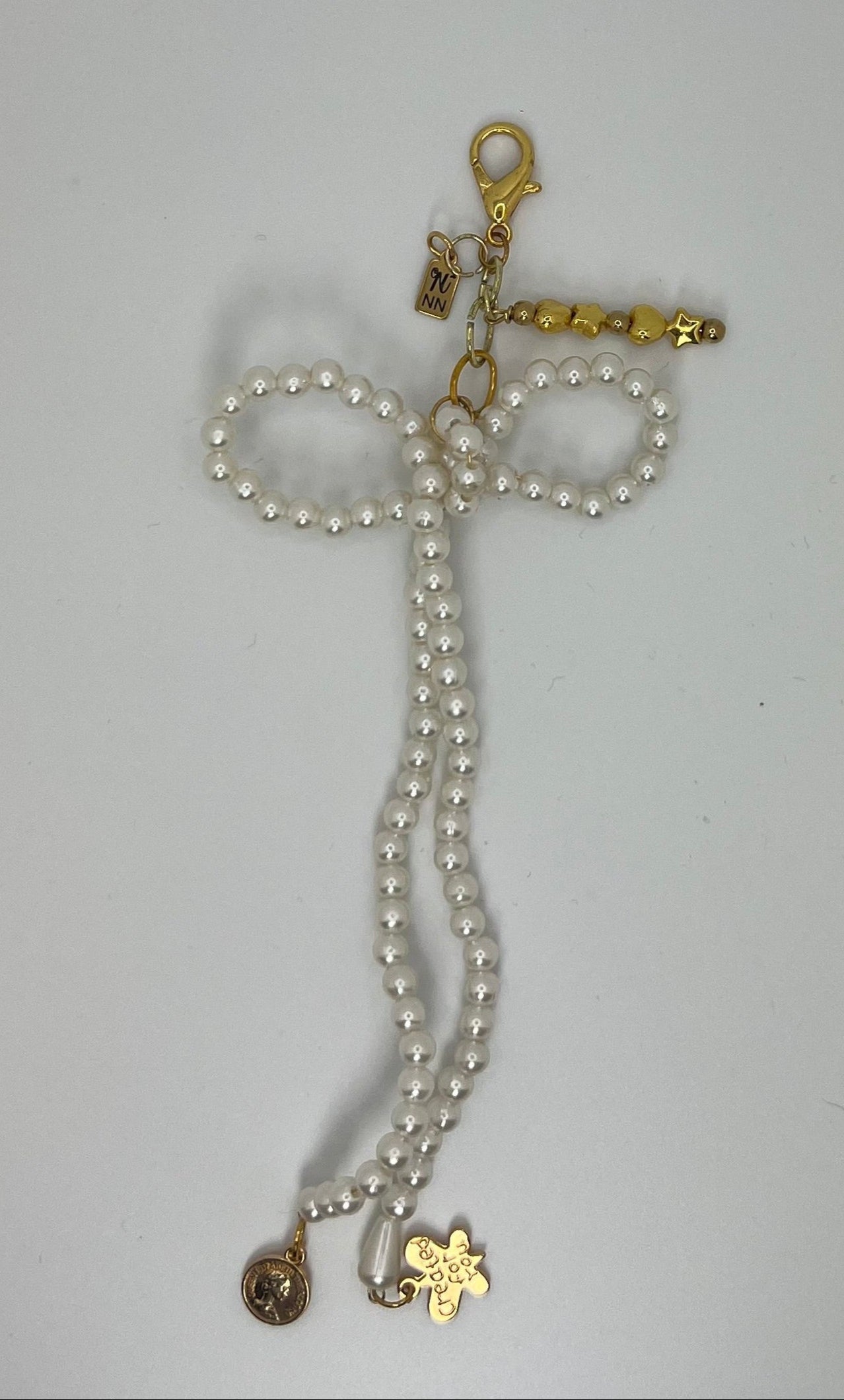 Pearl Bow Bag Charm