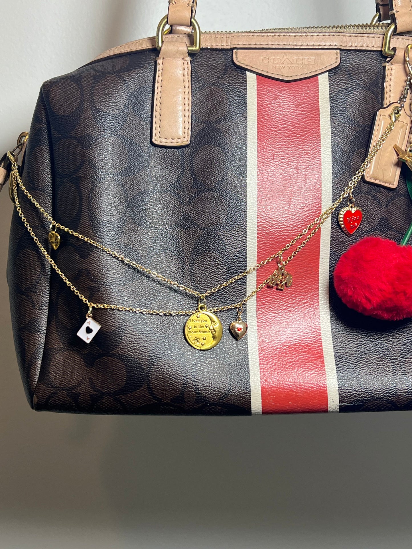 Queen of Hearts Layered Bag Charm