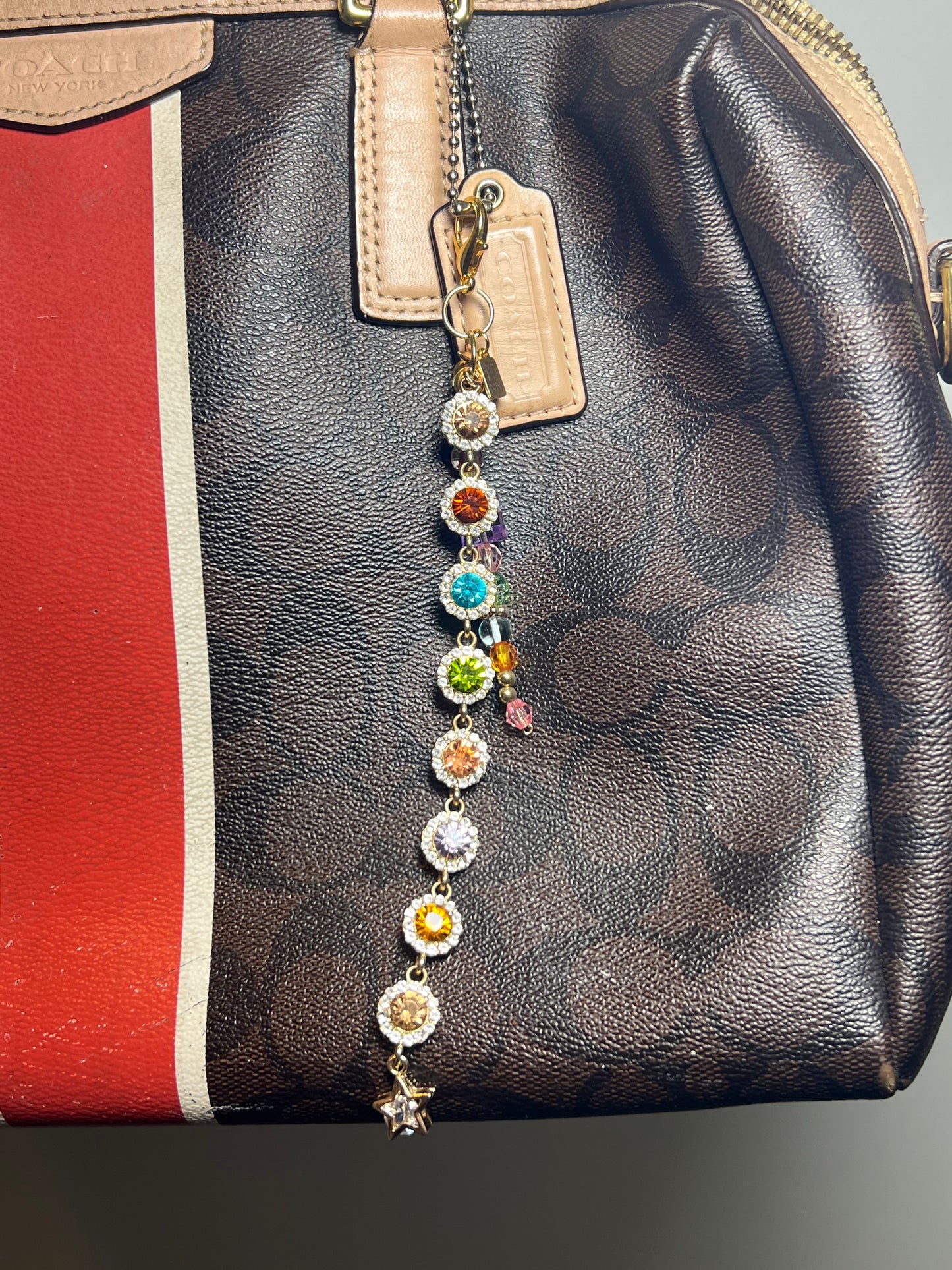 Rainbow Crystal Bag Charm